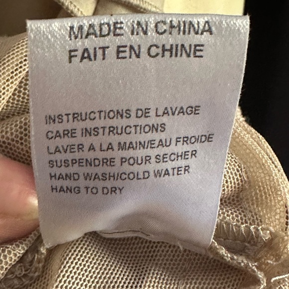 Cartise Tan Midi Vertical LaceTiered Layered Formal Dress Size 10 Zip In Back - Picture 12 of 13